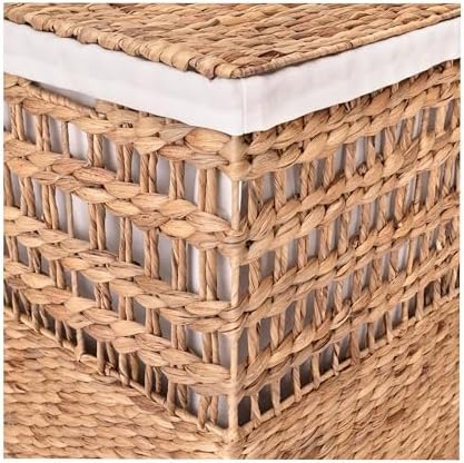 Seville Classics Premium Natural Handwoven Portable Laundry Bin Basket with Carrying Handles, Household Storage for Clothes, Linens, Sheets, Rattan, 3-Piece Hamper Set - Image 4