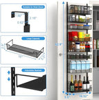 VyGrow Over the Door Pantry Organizer, 8-Tier Over the Door Organizer with Adjustable Basket, Pantry Door Organization for Pantry Kitchen Storage Room Spice Rack, Black - Image 3