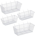 Sieral 4 Pcs Metal Pegboard Baskets Wire Organizer, Small, Medium, White by Sieral