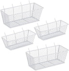 Sieral 4 Pcs Metal Pegboard Baskets Wire Organizer, Small, Medium, White by Sieral