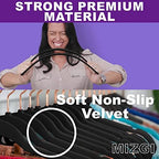 MIZGI Black Velvet Hangers 30 Pack Non Slip Heavy Duty Rose Gold Hooks - Image 2