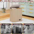 150L Laundry Hamper 2 Section, Large Laundry Hamper with Lid, Dirty Clothes Hamper with 2 Removable Inner Bags, Collapsible Laundry Basket Organizer for for Clothes Toys Towels, Hamper 2 Compartment - Image 6