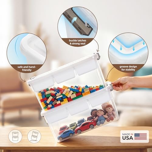 Citylife 17QT Clear Craft Organizers and Storage Box with Removable Tray - Image 5