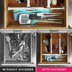 6 Drawer Organizer and Dividers, Organize Silverware and Utensils in Home Kitchen, Divider for Clothes in Bedroom Dresser, Designed to Not Snag Underwear and Bra Fabrics, Bathroom Storage Organizers - Image 5