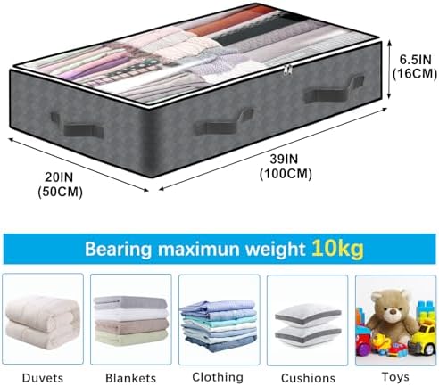 BiCINE 8 Pack Under Bed Storage, 90L Foldable Closet Containers Organizers - Image 3