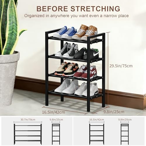 Expandable Shoe Rack, Heavy Duty Metal Shoe Organizer for Closet - Image 2