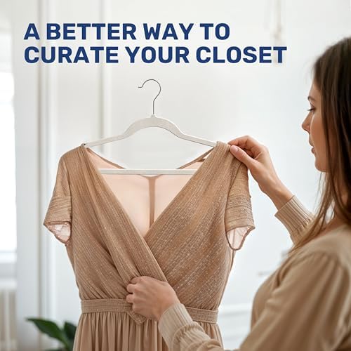 YSSOA 70 Packs Velvet Hangers, Non Slip Space Saving Suit Hangers, Heavy Duty Clothes Hangers with 360° Rotatable Hook for Coats, Pants, White - Image 7