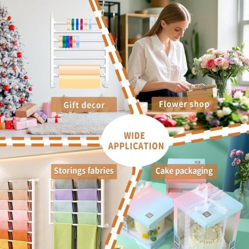 Xbsyhx 7 Tier Wall Mount Ribbon Organizer, Metal Rack for Craft Room - Image 7