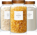 KEYWING 88oz Glass Jars w/Acacia Lids for Flour & Sugar Storage Containers by KEYWINGDirect