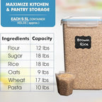 Shazo 2 PC (9.5L | 321 Oz) Extra Large Bulk Food Storage Containers with Airtight Lids for Flour, Sugar, Rice, Cereal & Pasta - Leakproof, BPA-Free Plastic Canisters for Kitchen & Pantry Organization - Image 4