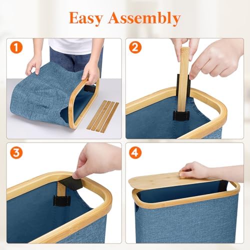 Lifewit Toilet Paper Storage Holder, Extra Large Stand Basket 30L Dark Blue - Image 6