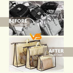 10 Set Handbag Storage Organizer Dust Bags for Purses Handbags Closet, Clear Purse Protector Storage Bag Dust Cover for Bags, Closet Organizer for Handbags with Hooks - Image 3