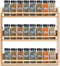 3 Tier Bamboo Spice Rack Organizer for Kitchen Countertop or Wall Mounting by BAMBITION