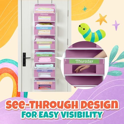 Weekly Clothes Organizer for Kids, Monday through Friday Clothing, 6 Shelf - Image 5