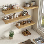Vivelove Deep Floating Shelves 48x12” Set of 2, Oak - Image 5