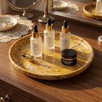 YKAJO Honey Bronze Round Marble Tray, 10" Deep Catchall Vanity Organizer - Image 7