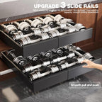 Seinloes 4 Pack Pull Out Cabinet Organizer Expandable Width(15"-25") and Depth(17"-24"),Slide Out Drawers With Raising Pad for Framed Cabinets,No Drill Roll Out Shelves for Kitchen,Bathroom,Black - Image 6