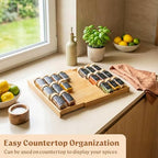EDELHAUS Bamboo Spice Drawer Organizer, Expandable 4 Tier Spice Rack - Image 6