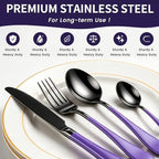 24 Piece Stainless Steel Silverware Set with Expandable Drawer Organizer - Image 3