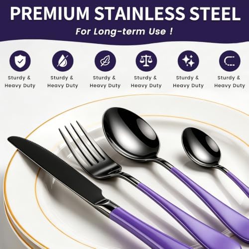 24 Piece Stainless Steel Silverware Set with Expandable Drawer Organizer - Image 3