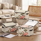 Stackable Storage Bins with Lids,Closet Organizers Fabric Box for Home and Office,Blanket Clothes Organizers,Under Bed Storage Containers 3 Pack - Image 6