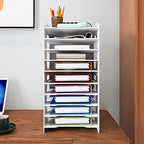 Natwind 10-Tier Office File Organizer For Desk,Paper Sorter,White - Image 2