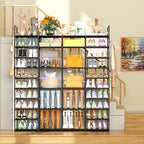 Kottwca 4 Row 10 Tier Large Shoe Rack Organizer for Closet Entryway, 72-80 Pair Shoe Boot Storage Rack, Metal Shoe Shelf Big Vertical Stackable Shoe Stand for Bedroom Corner - Image 2