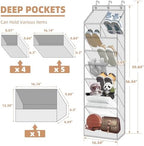 STORAGE MANIAC Over the Door Shoe Organizer Heavy-Duty Large Deep Pocket Hanging Shoe Organizer Shoe Rack Door Closet Shoe Organizer for Wall, Dorm & Narrow Door Storage Shoe Holder Grey, 2 Pack - Image 3