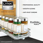 LYNK PROFESSIONAL® Pull Out Spice Organization for Cabinets - 4-3/8 inch Wide – Spice Rack for Inside Cabinets, Slide Out Spice Rack Organizer for cabinet – Pull Out Spice Rack, Sliding 1 Tier Chrome - Image 2