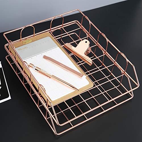 Rose 4-Tier Stackable Paper Tray Desk Organizer - Image 6