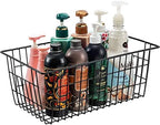 15.2" Metal Wire Baskets for Organizing 6 Pack, Household Pantry Storage Freezer Organizer Bins with Handles, Freezer Baskets for Upright Freezer, Refrigerators, Kitchen Cabinets, Black - Image 4