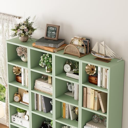 FOTOSOK 2 Pcs 71'' Tall Narrow Bookshelf, 8-Tier Media Tower Rack Set of 2 - Image 6