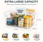 18 Pack Clear Plastic Storage Bins Pantry Organizers for Kitchen Bathroom - Image 2
