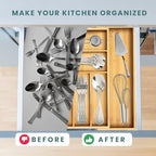 Sben Bamboo Cutlery Drawer Organizer, Bamboo, Medium - Image 6