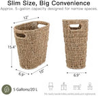 Coeusy Wicker Trash Can,Seagrass Waste Basket for Bathroom,Bedroom,5 Gallon - Image 3