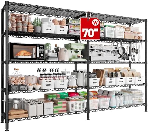 REIBII 70" W Storage Shelves, 1600LBS Heavy Duty & L/H Shaped, for Garage by REIBII