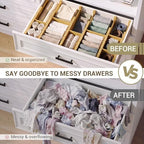 Deep Drawer Dividers For Clothes,Expandable Drawer Organizer (6, Short) - Image 6