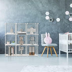 HUBSON Wire Cube Storage Organizer, Book/Toy/Craft/Potted Plants and petCloset Organizers and Storage Shelves, 9-Cube Freely Combinable Metal Grids Storage Shelf,White Plus Iron - Image 2
