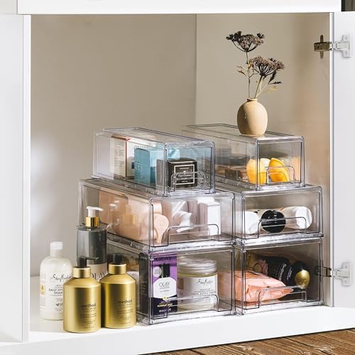 Sorbus Clear Storage Drawers for Refrigerator (Wide + Narrow Deep, 6 Pack) - Image 6