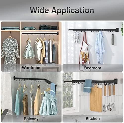 BOQORAD Drying Rack Clothing,Clothes Drying Rack Wall Mounted,Collapsible Hanging Racks for Laundry,Laundry Drying Rack,Wall Mounted Clothes Rack - Image 6