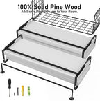 White Wood Floating Shelves Wall Mounted - 4+1 Tier Rustic Bathroom Wall Shelves Over Toilet with Wire Storage Basket and Towel Bar, set of 4 Farmhouse Floating Shelf for Bathroom, Kitchen, Bedroom. - Image 6