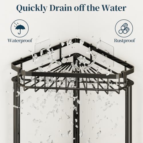 Consumest Corner Shower Caddy Stand - Rustproof Bathroom Organizer&Storage - Image 2