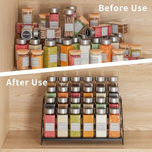 4 Tier Spice Rack Organizer for Cabinet, Depth Adjustable Spice Rack,1 Pack - Image 2