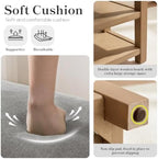 Zihanhome 2 Tier Shoe Rack Bench with Cushion, Solid Wood Shoe Benches, Mid-Century Modern Shoe Storage Bench for Entryway, Hallway, Living Room, Closet, Front Door Entrance, (Grey, 39.4") - Image 6