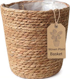 FOMIYES Home Decor Woven Straw Flower Pot Seagrass Planters Basket Garden Plant Pot Containers Wicker Rattan Vase Sundries Organizer Storage Bins for Indoor Outdoor Plants Vintage Decor by FOMIYES