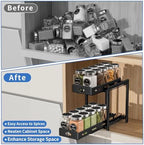 BOIVSHI Pull Out Spice Rack, Cabinet Spice Organizer, 5.3''Wx10.8''Dx9.2''H - Image 3
