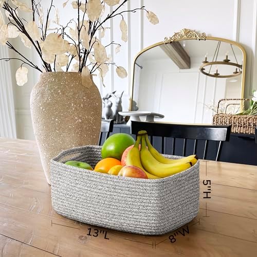 Goodpick 3-Pack Woven Storage Baskets for Closet,13 x 8 x 5 in - Image 3