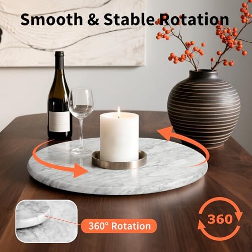 Marble Lazy Susan, 10" Lazy Susan Board with Silent Rotating - Image 5