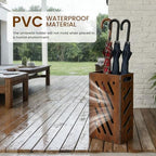 Faux Wood Umbrella Stand for Entryway, Free Standing Indoor Holder - Image 3
