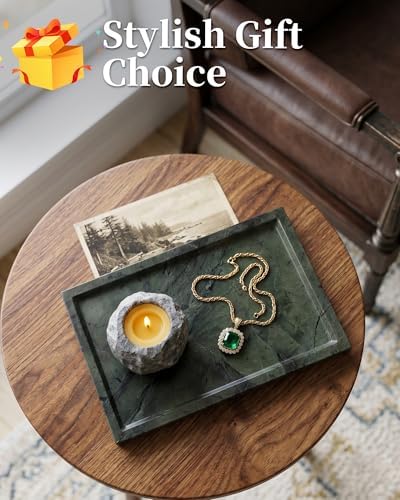 100% Natural Marble Tray for Home Decor, 12"x8" Marble Vanity Tray for Countertop Bathroom Kitchen Dresser, Stone Tray for Jewelry, Cosmetics, Lotion and Perfume - Image 6